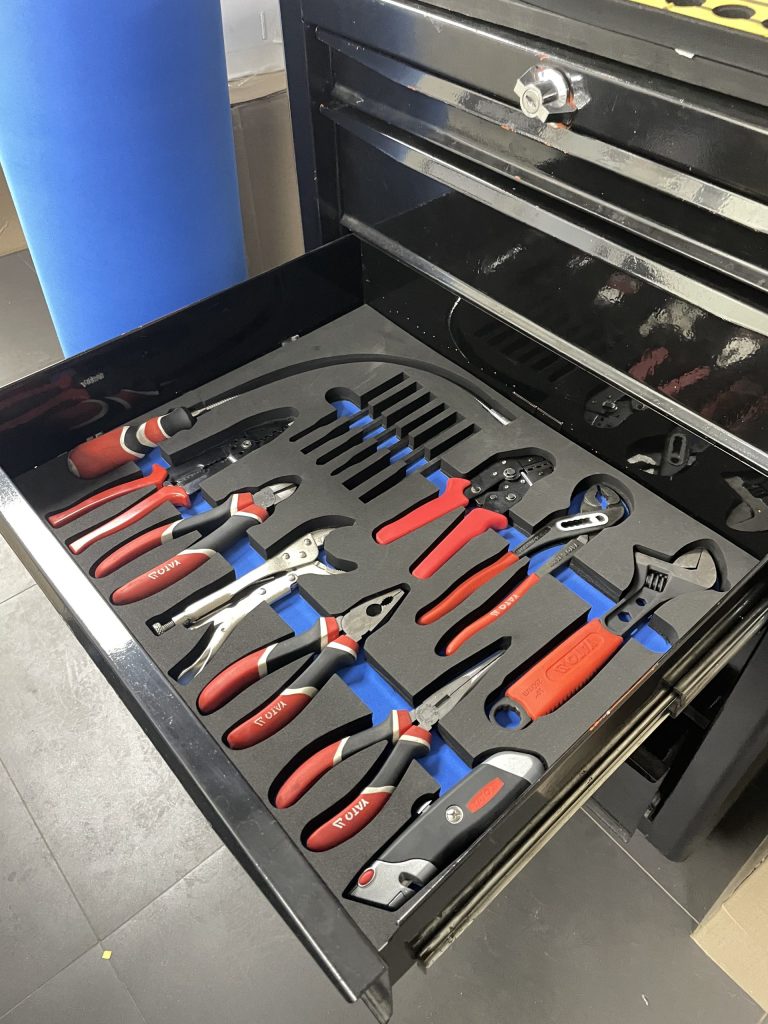 Tool drawer with shadow foam