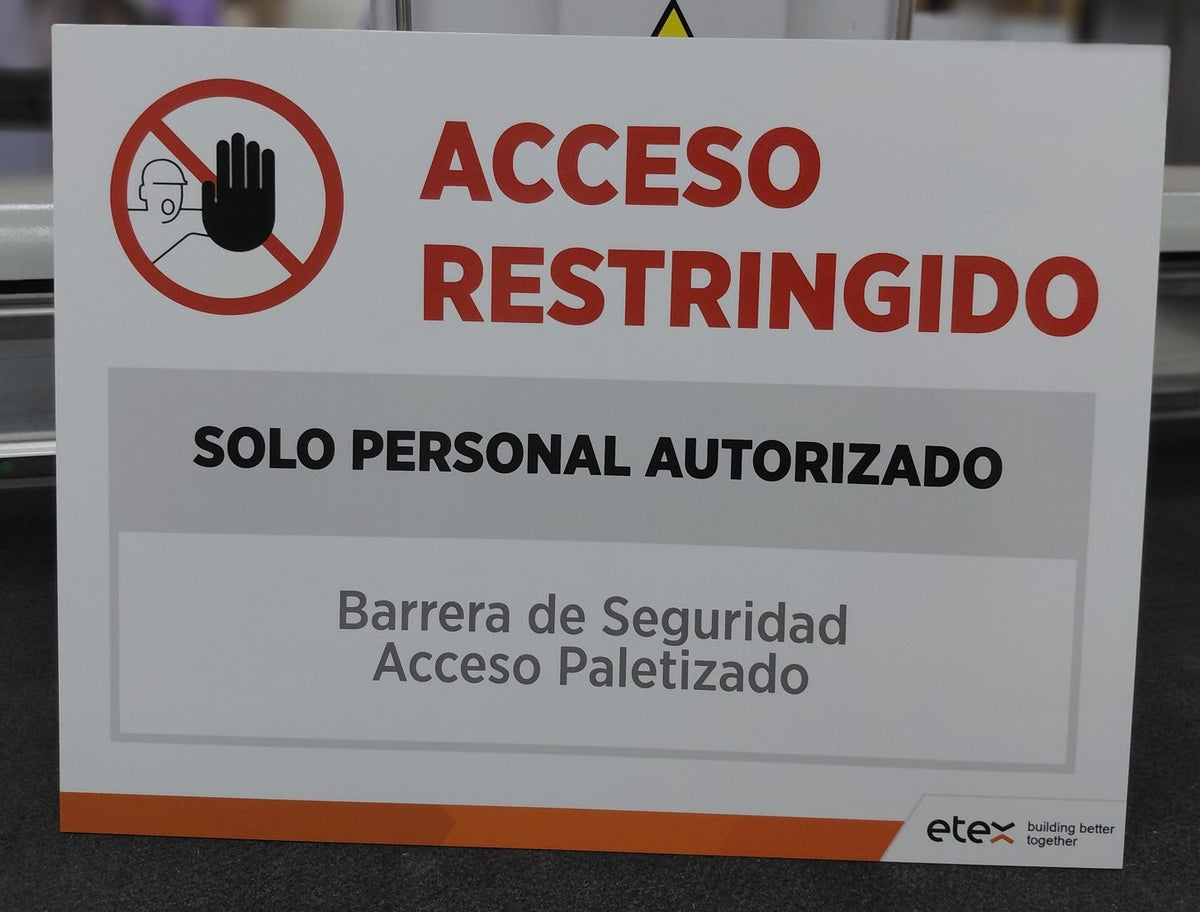 Indoor PVC restricted access sign