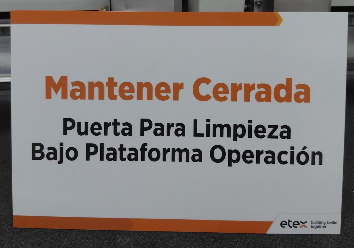 Indoor PVC equipment sign